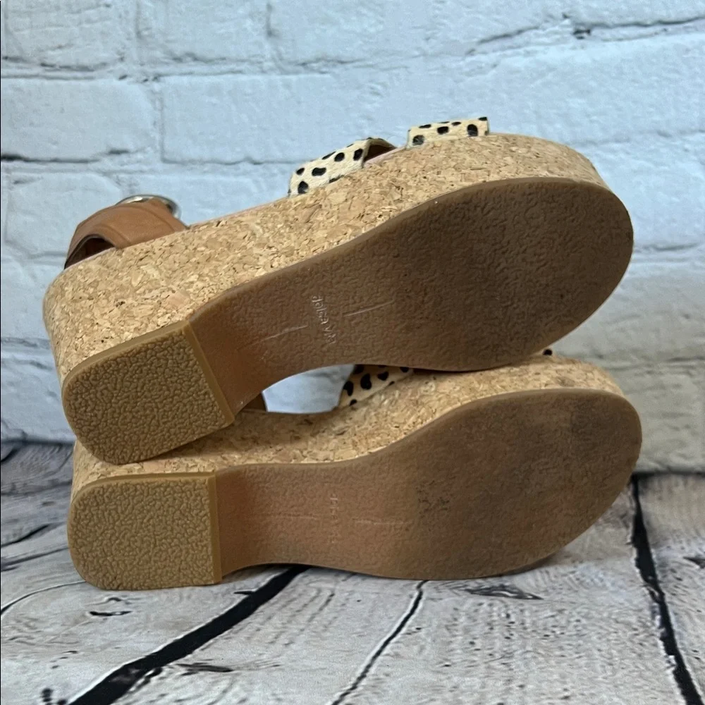 * Dolce Vita Linda platform wedge sandals in leopard calf hair